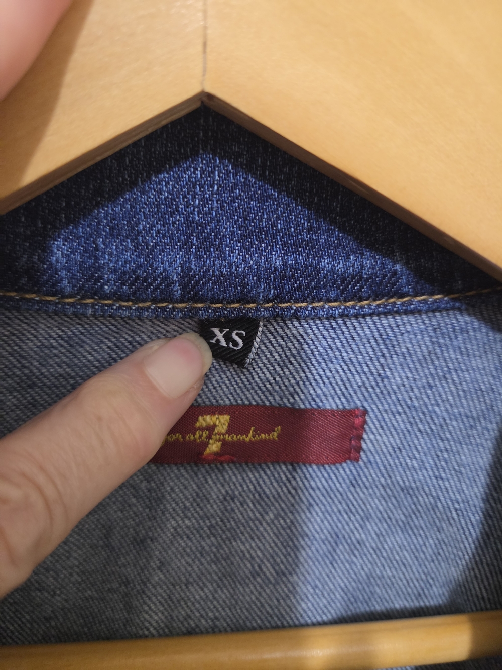 7 For All Mankind Womens Dark Blue Denim Trucker Jacket - XS - Picture 3 of 13